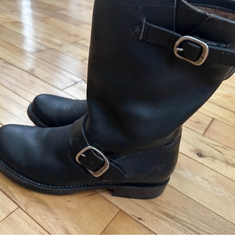 Frye Distressed Leather Combat Boots